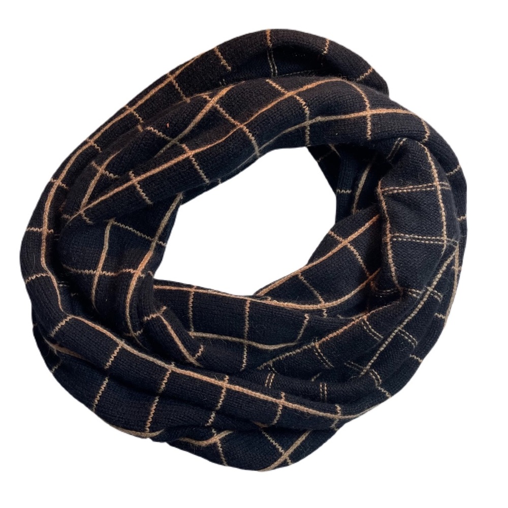 jcrew infinity scarf in black and brown